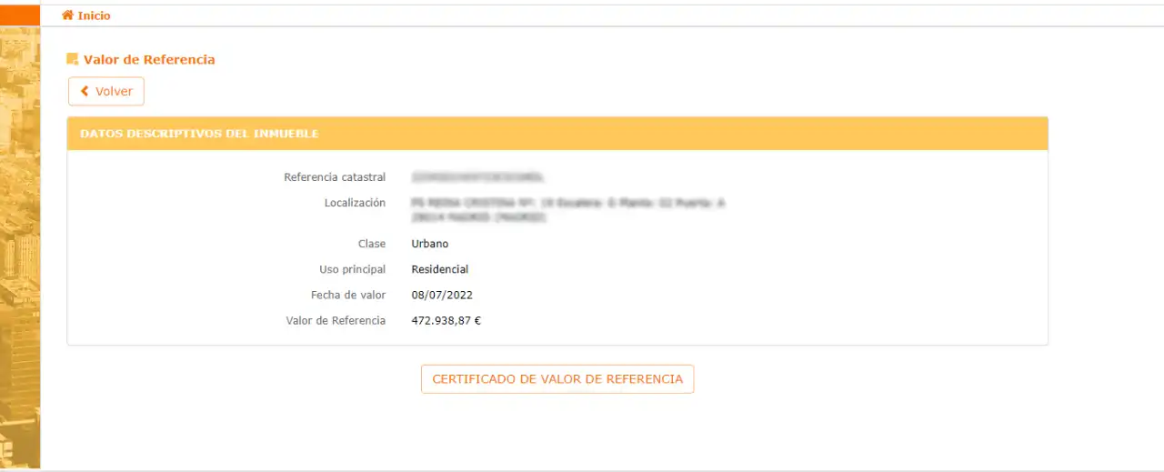 Obtención valor de referencia